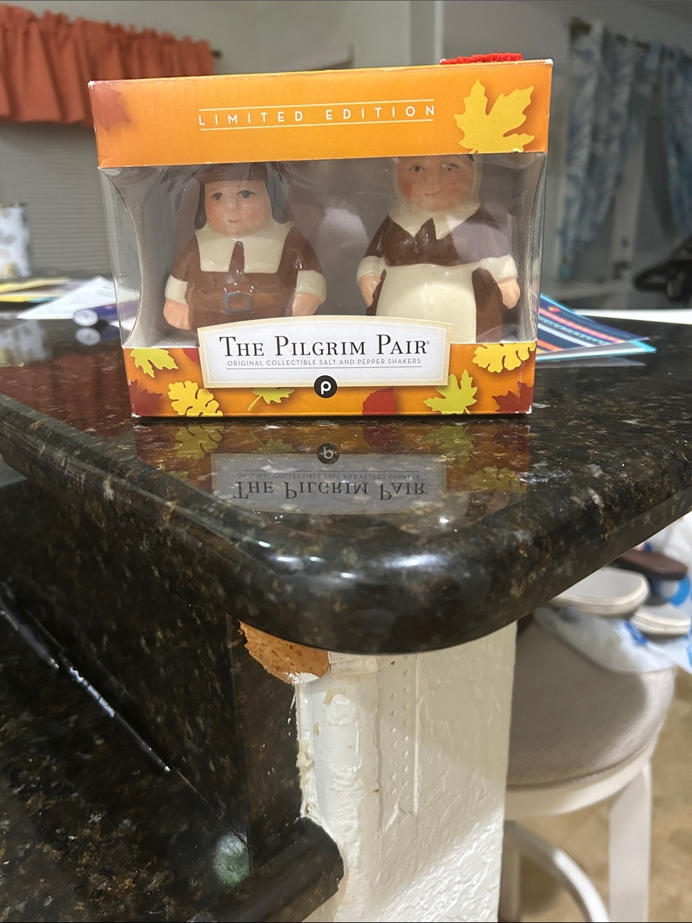 The Pilgrim Pair Limited Edition Salt & Pepper Shakers - Brown & Cream